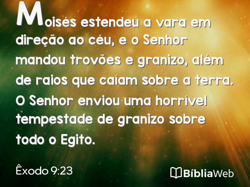 Êxodo 9:23 em imagem para compartilhar