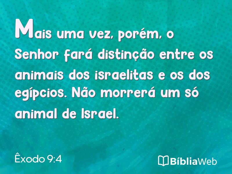 Êxodo 9:4 em imagem para compartilhar