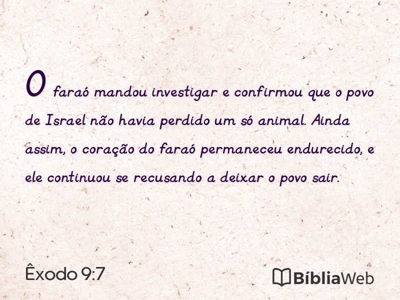 Êxodo 9:7 em imagem para compartilhar