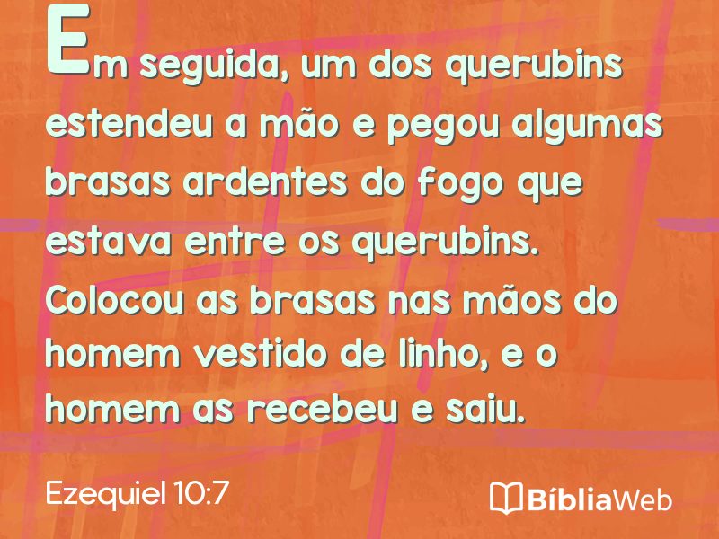 Ezequiel 10:7 em imagem para compartilhar