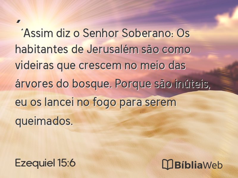 Ezequiel 15:6 em imagem para compartilhar