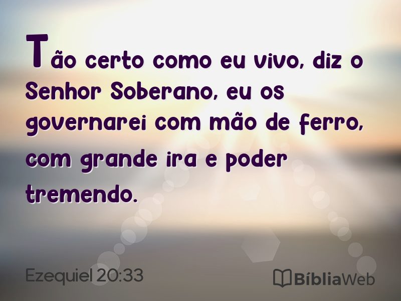 Ezequiel 20:33 em imagem para compartilhar