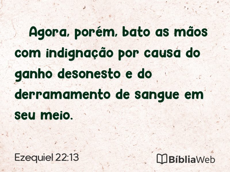 Ezequiel 22:13 em imagem para compartilhar
