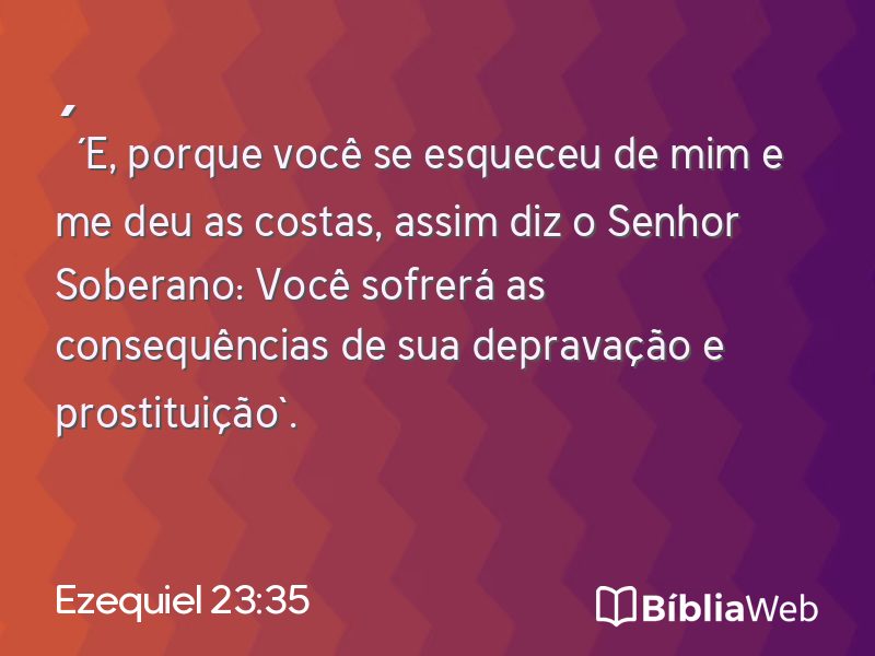 Ezequiel 23:35 em imagem para compartilhar