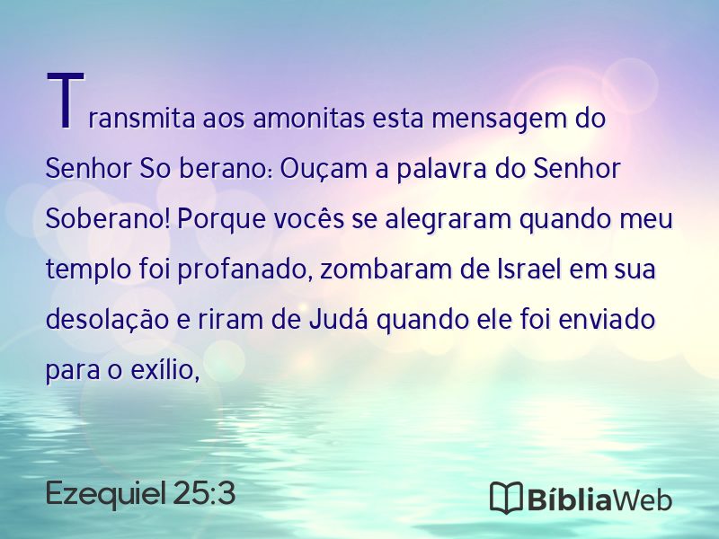Ezequiel 25:3 em imagem para compartilhar