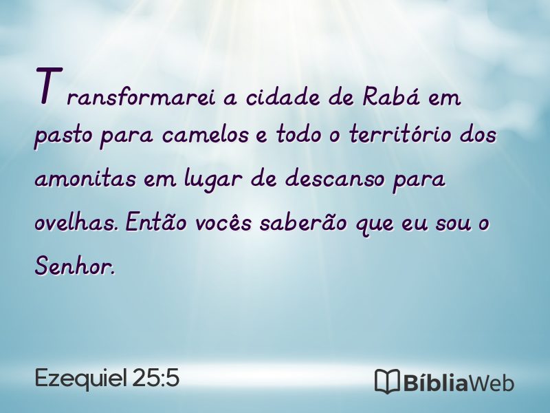 Ezequiel 25:5 em imagem para compartilhar