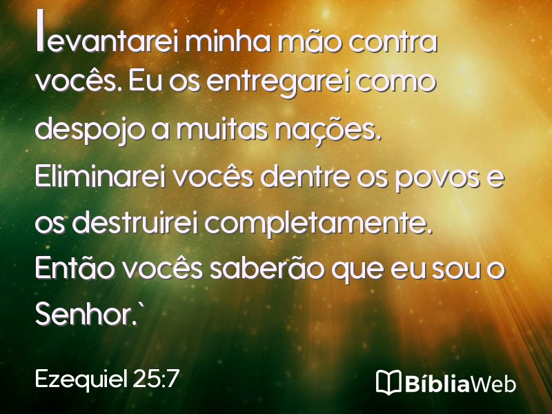 Ezequiel 25:7 em imagem para compartilhar