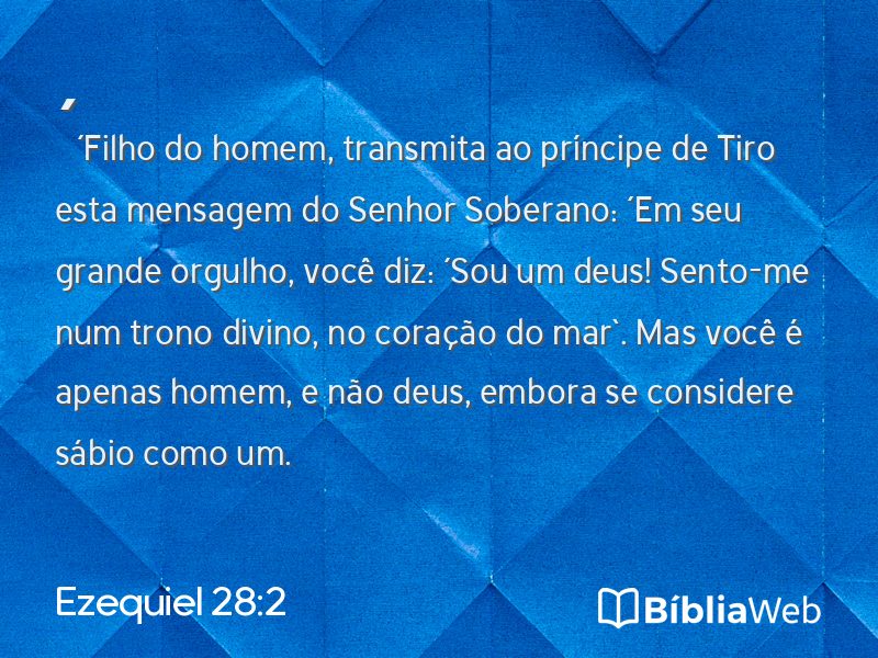 Ezequiel 28:2 em imagem para compartilhar