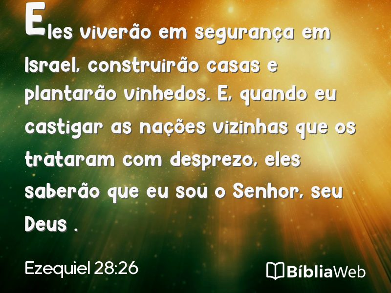 Ezequiel 28:26 em imagem para compartilhar