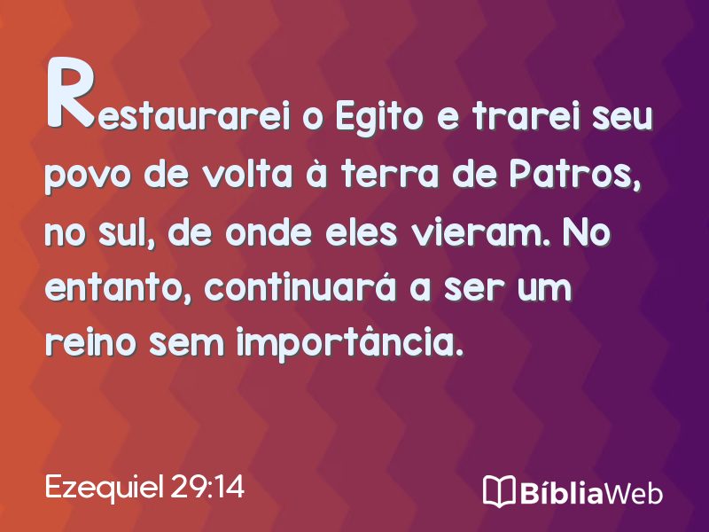 Ezequiel 29:14 em imagem para compartilhar