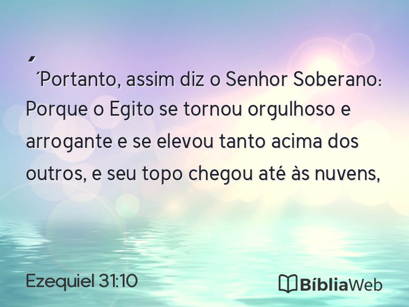 Ezequiel 31:10 em imagem para compartilhar