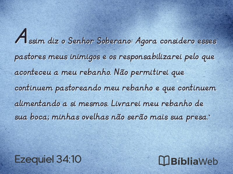 Ezequiel 34:10 em imagem para compartilhar