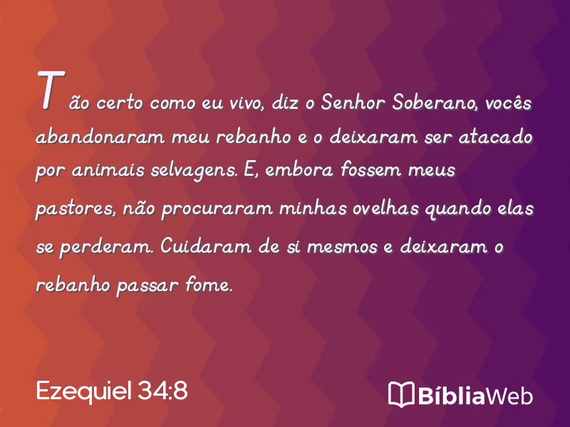 Ezequiel 34:8 em imagem para compartilhar