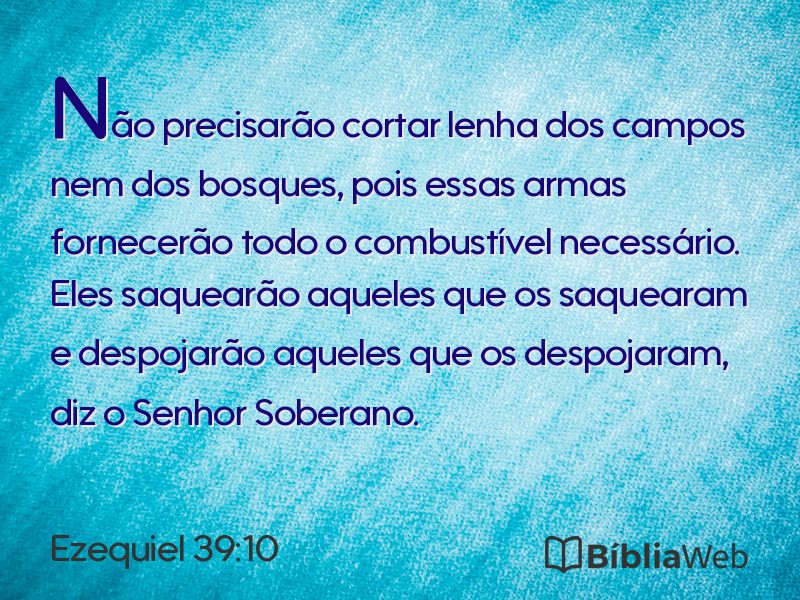 Ezequiel 39:10 em imagem para compartilhar