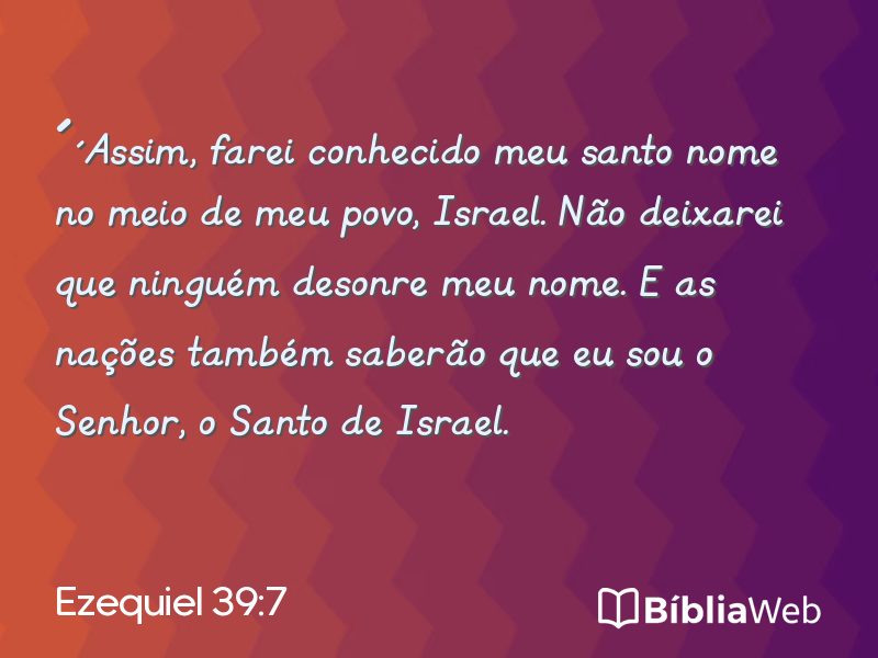 Ezequiel 39:7 em imagem para compartilhar