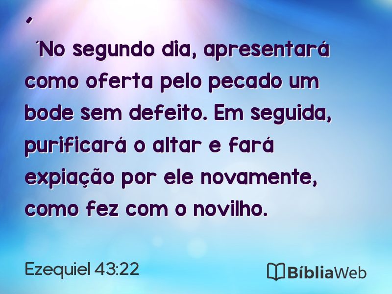 Ezequiel 43:22 em imagem para compartilhar
