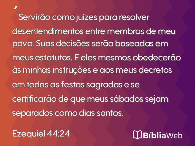 Ezequiel 44:24 em imagem para compartilhar