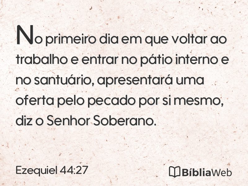 Ezequiel 44:27 em imagem para compartilhar