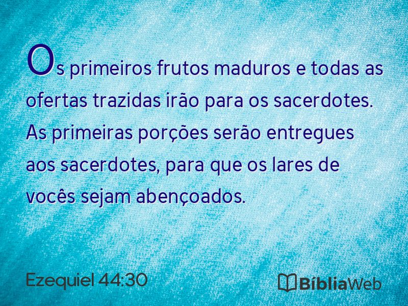 Ezequiel 44:30 em imagem para compartilhar