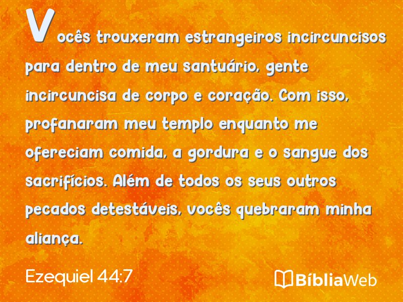 Ezequiel 44:7 em imagem para compartilhar