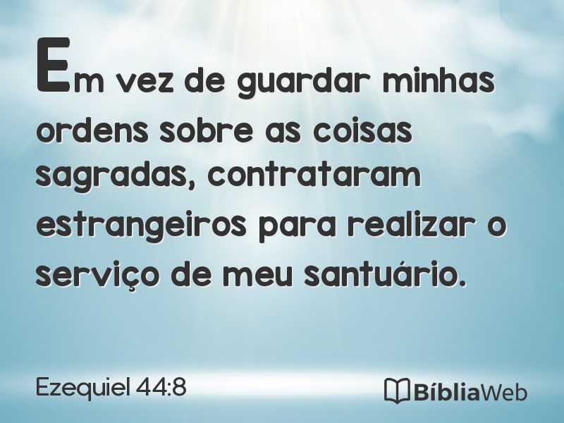 Ezequiel 44:8 em imagem para compartilhar