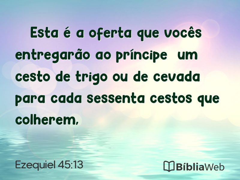 Ezequiel 45:13 em imagem para compartilhar