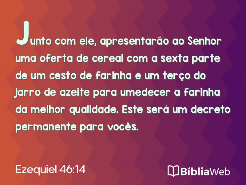 Ezequiel 46:14 em imagem para compartilhar