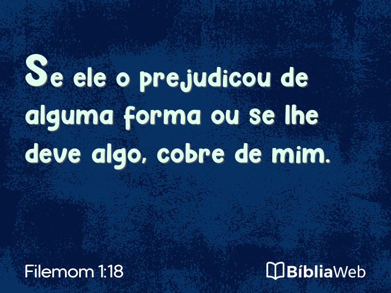 Filemom 1:18 em imagem para compartilhar