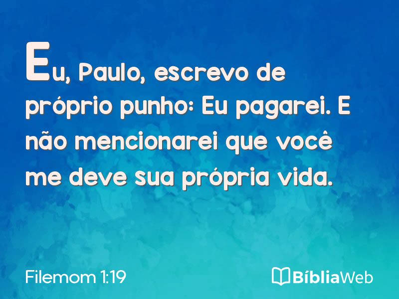 Filemom 1:19 em imagem para compartilhar