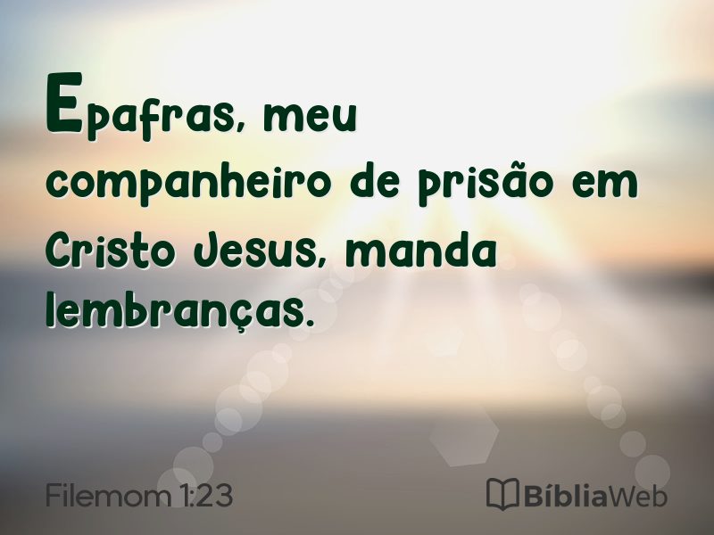 Filemom 1:23 em imagem para compartilhar