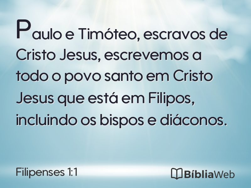 Filipenses 1:1 em imagem para compartilhar