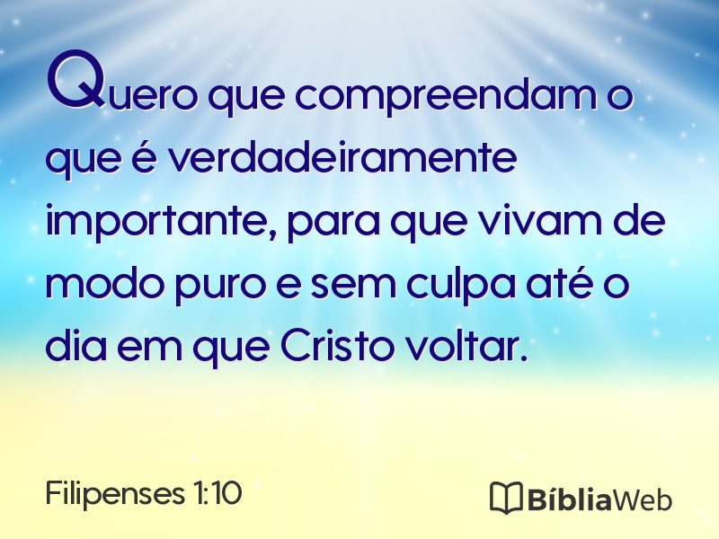 Filipenses 1:10 em imagem para compartilhar