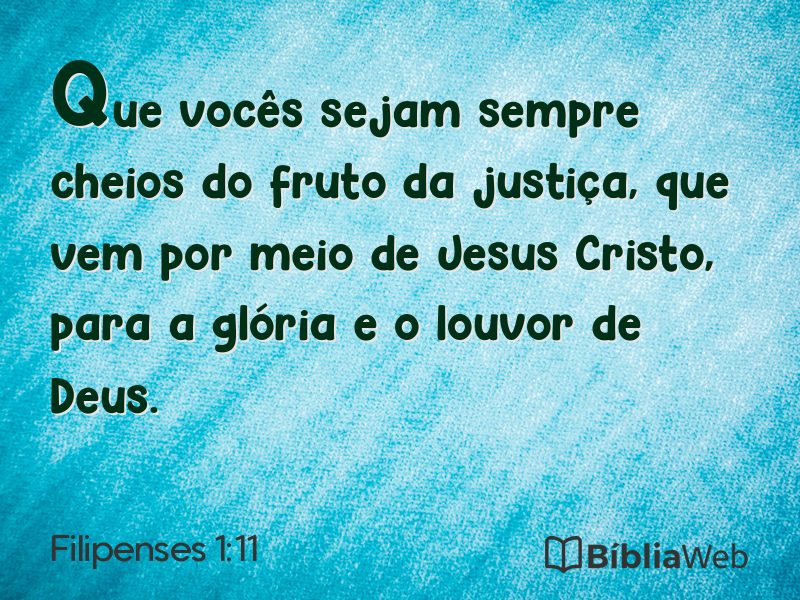 Filipenses 1:11 em imagem para compartilhar