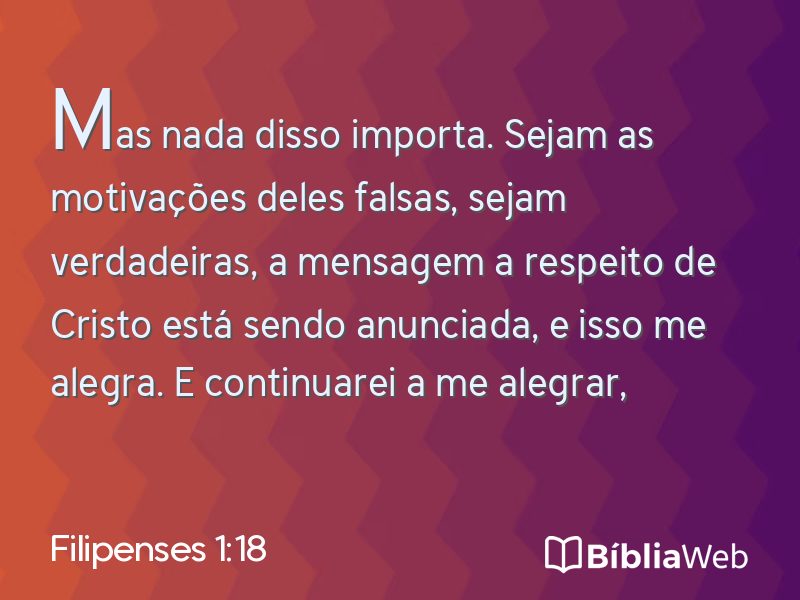 Filipenses 1:18 em imagem para compartilhar