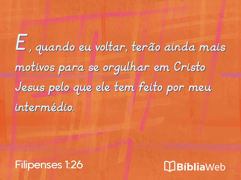Filipenses 1:26 em imagem para compartilhar