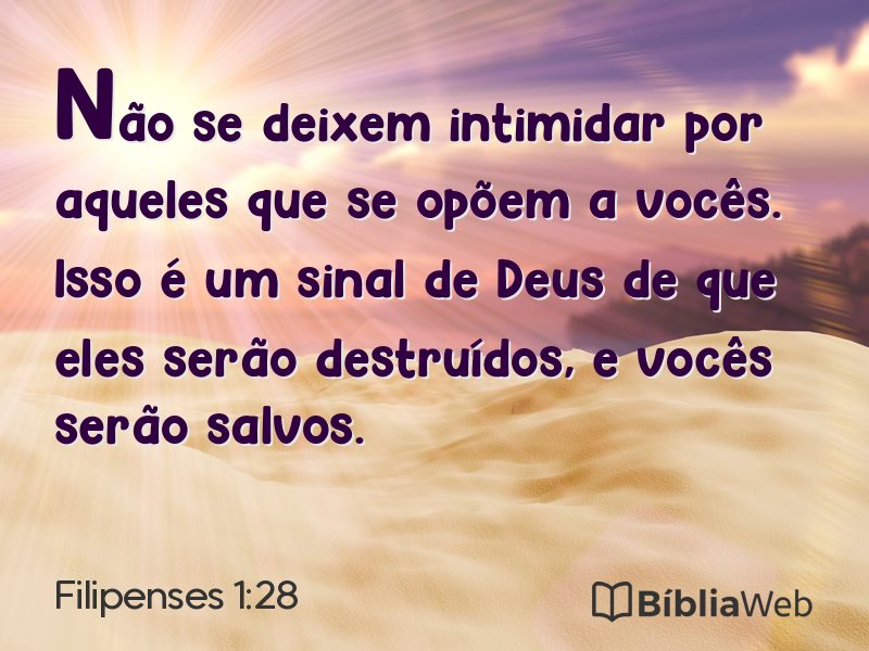Filipenses 1:28 em imagem para compartilhar