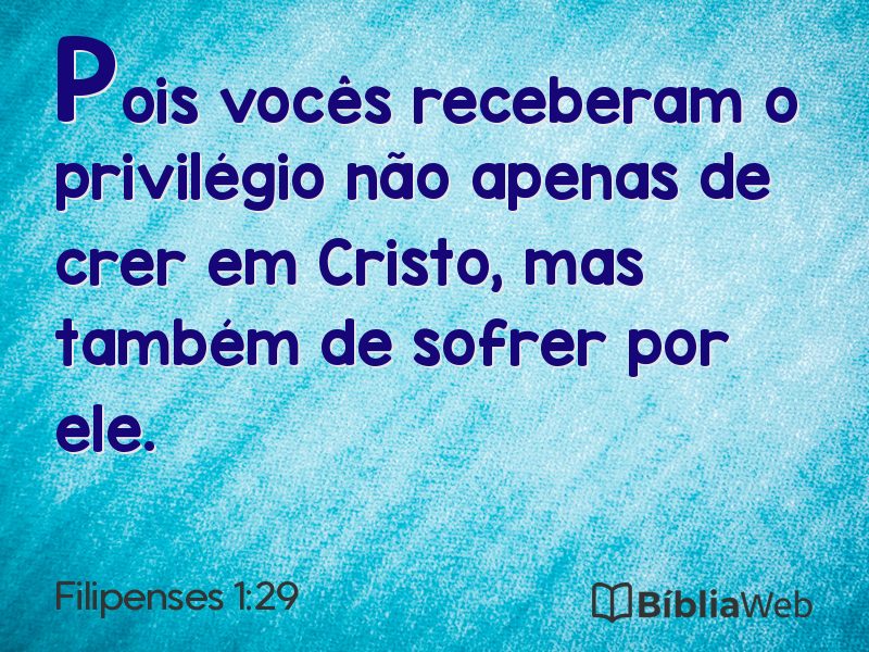 Filipenses 1:29 em imagem para compartilhar