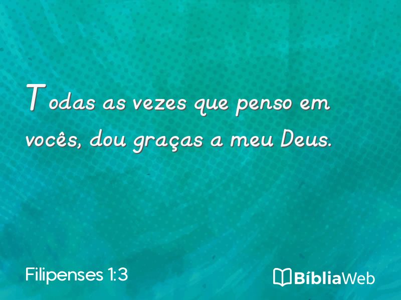 Filipenses 1:3 em imagem para compartilhar
