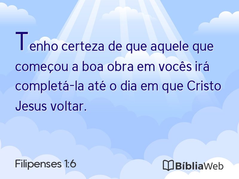 Filipenses 1:6 em imagem para compartilhar