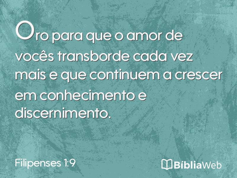 Filipenses 1:9 em imagem para compartilhar