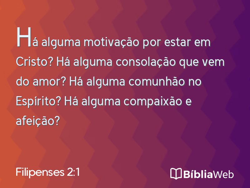 Filipenses 2:1 em imagem para compartilhar
