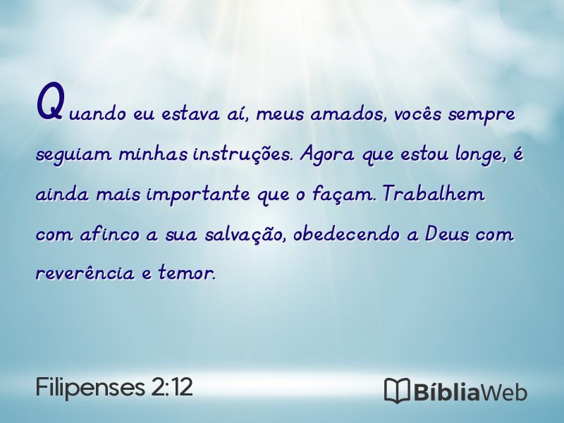 Filipenses 2:12 em imagem para compartilhar