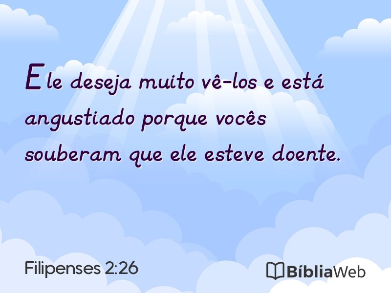 Filipenses 2:26 em imagem para compartilhar