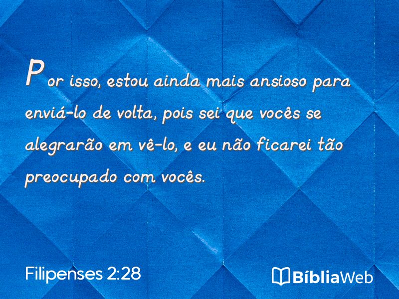 Filipenses 2:28 em imagem para compartilhar