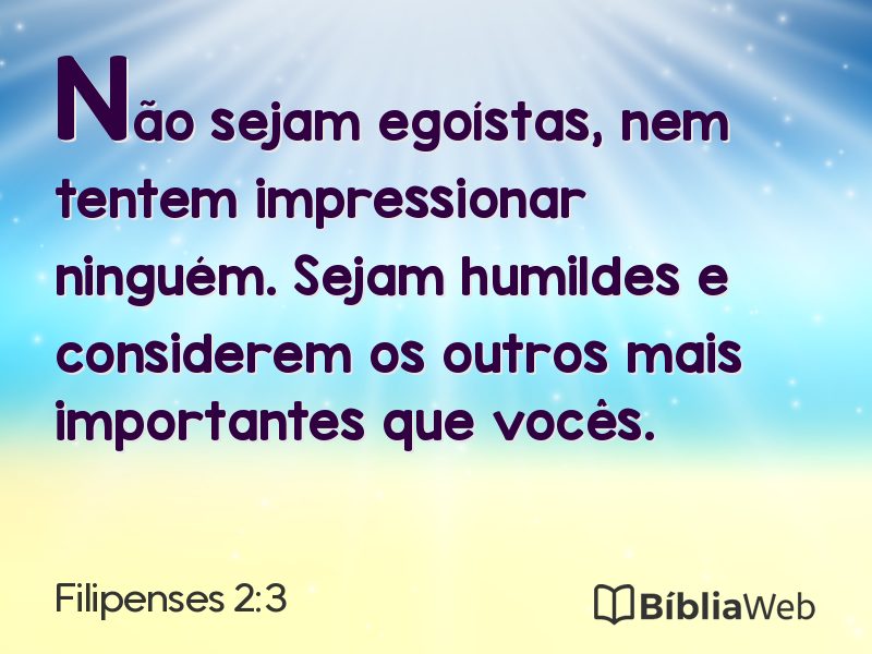 Filipenses 2:3 em imagem para compartilhar