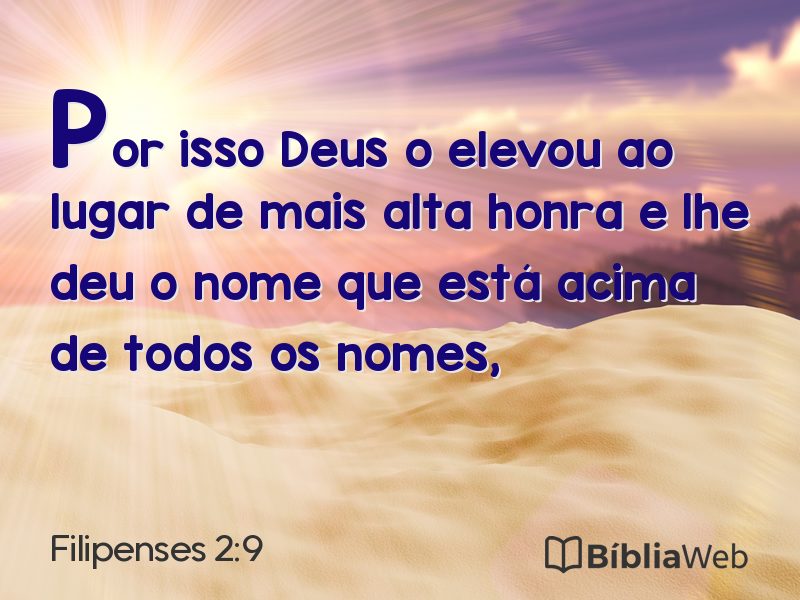 Filipenses 2:9 em imagem para compartilhar