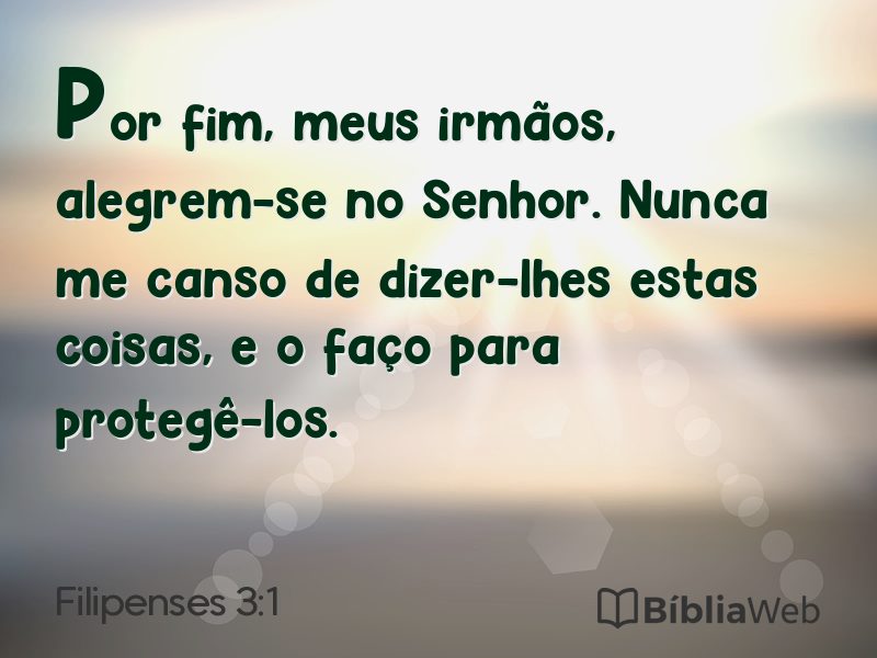 Filipenses 3:1 em imagem para compartilhar