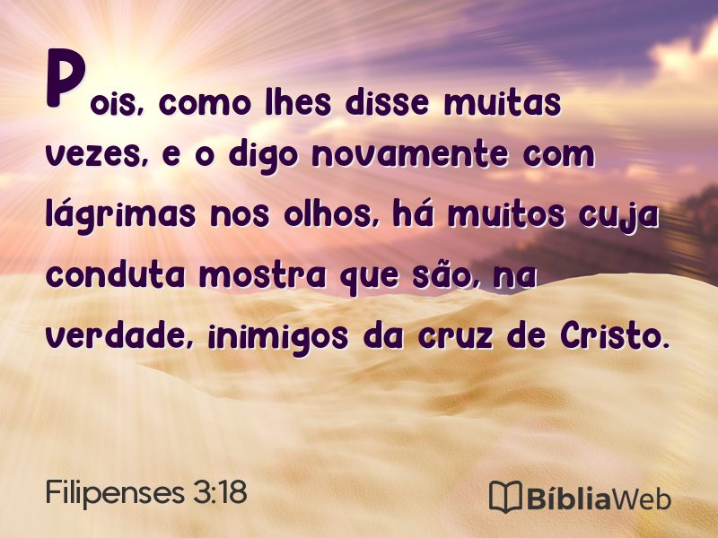 Filipenses 3:18 em imagem para compartilhar
