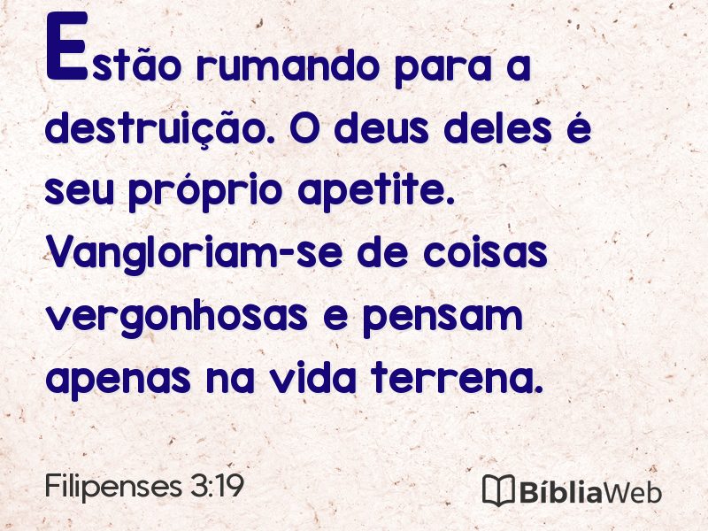 Filipenses 3:19 em imagem para compartilhar