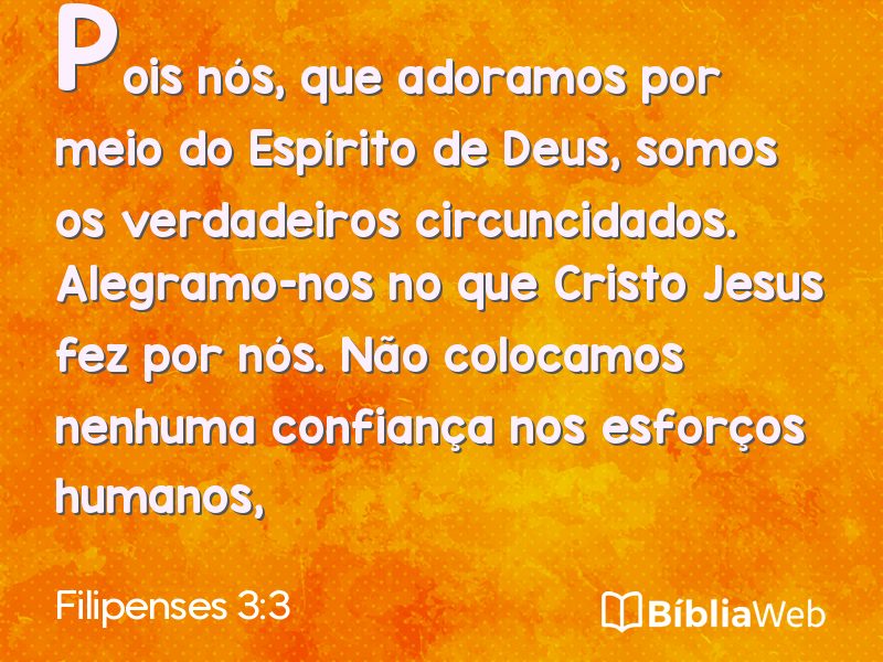 Filipenses 3:3 em imagem para compartilhar